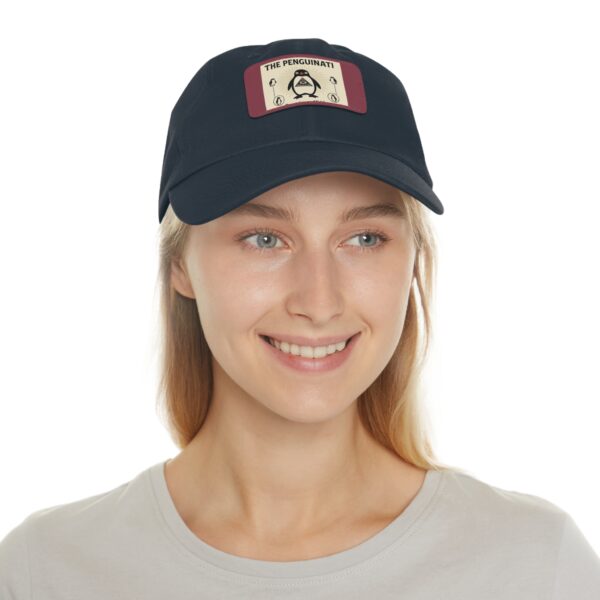 The Penguinati Design Dad Hat with Leather Patch - - Image 76