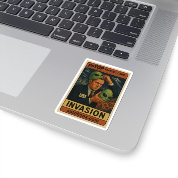 Psyop Trading Card, Vintage Alien Invasion Kiss-Cut Sticker - Image 2