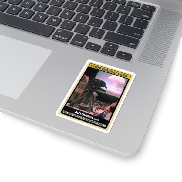 Fake Nukes, Psyop Trading Card Sticker, Retro Design for Laptops, Water Bottles - Image 2