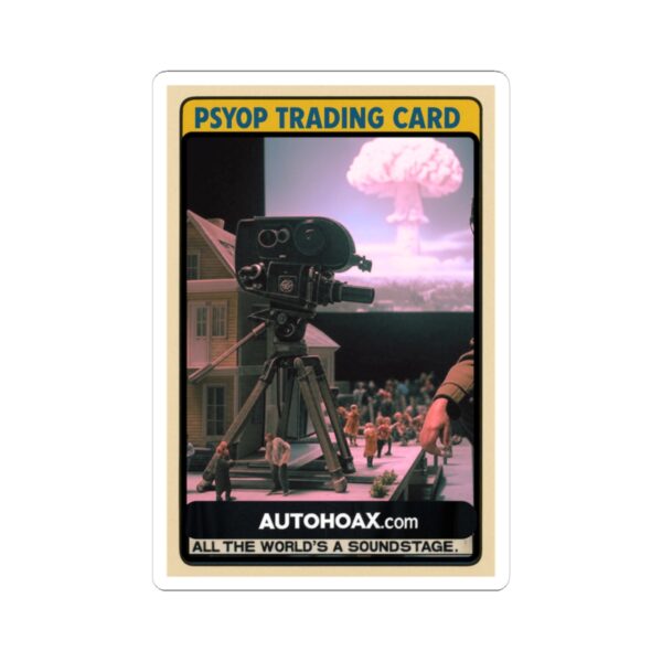 Fake Nukes, Psyop Trading Card Sticker, Retro Design for Laptops, Water Bottles