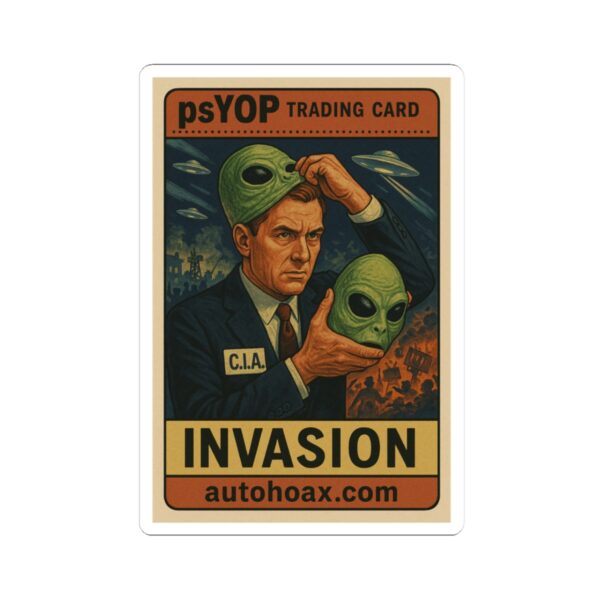 Psyop Trading Card, Vintage Alien Invasion Kiss-Cut Sticker