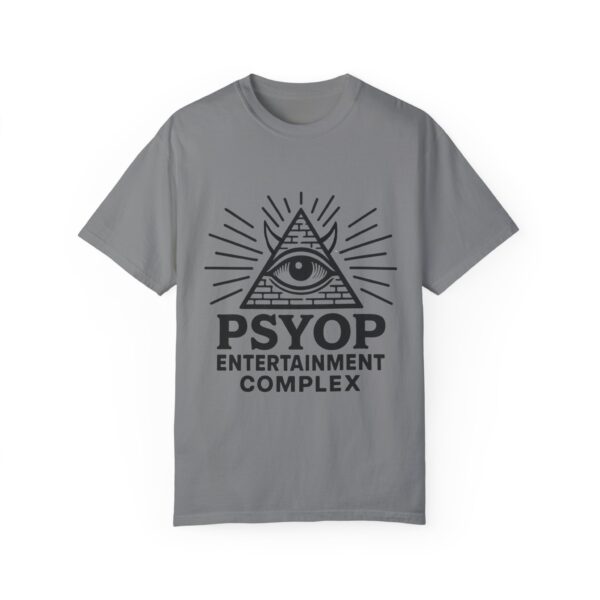 Psyop Entertainment Complex Unisex Garment-Dyed T-Shirt | Trendy Graphic Tee for Music Festivals & Casual Outings