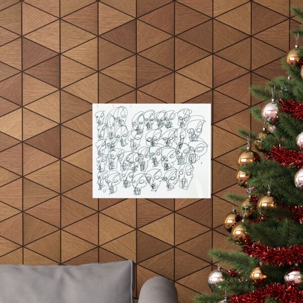 Abstract Line Art Poster -  Unicursal Skulls, Modern Home Décor - Image 4